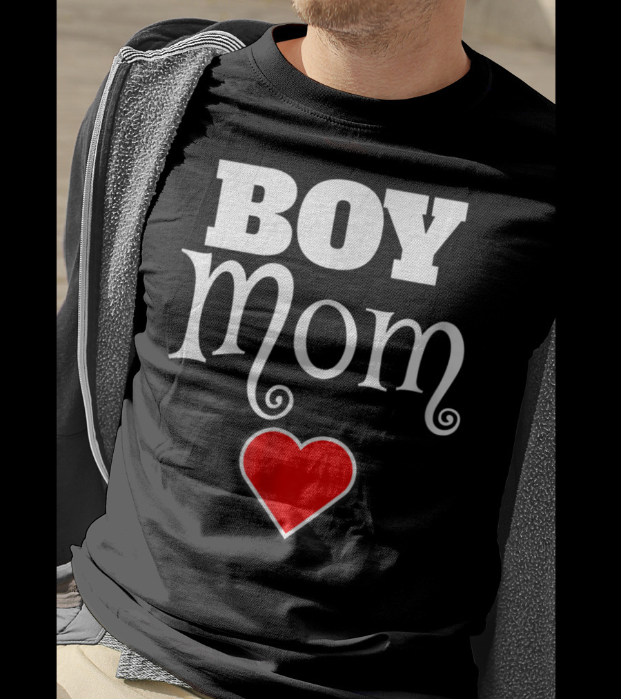 Boy Mom Heart Love My Boys Mother Of Boys T-Shirt