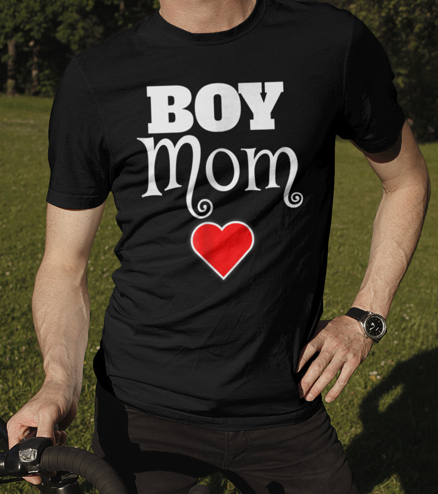 Boy Mom Heart Love My Boys Mother Of Boys T-Shirt