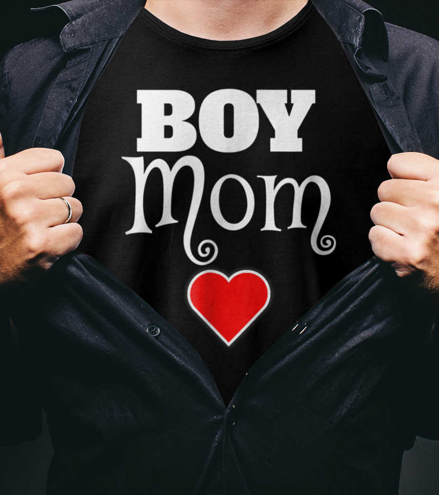 Boy Mom Heart Love My Boys Mother Of Boys T-Shirt