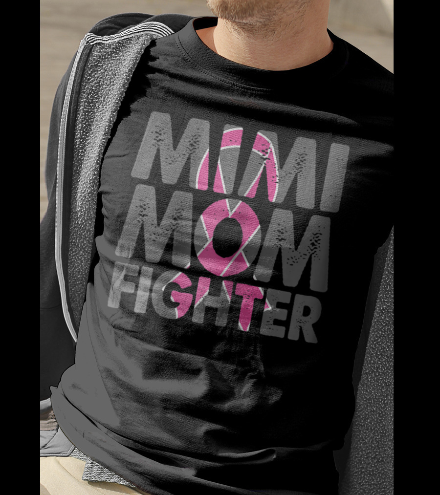 Mimi Mom Fighter Breast Cancer Awareness Pink T-Shirt