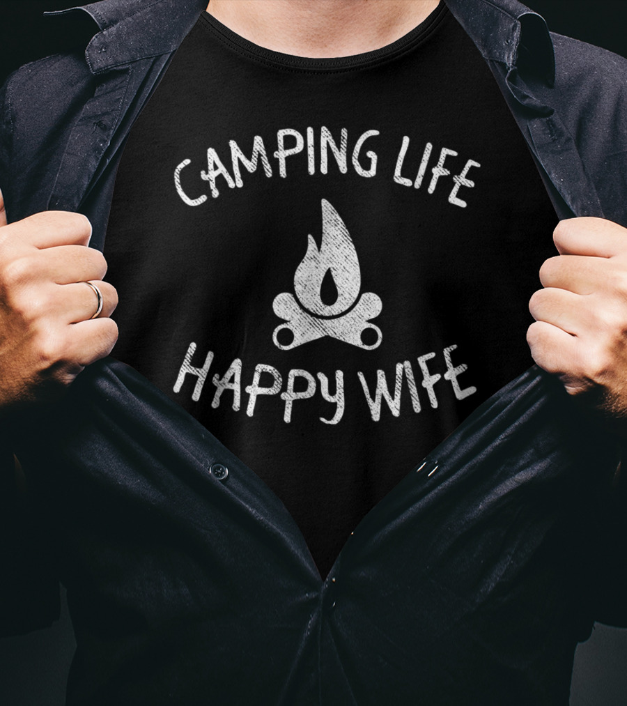 Camping Life Happy Wife Funny Cute Mom61 T-Shirt