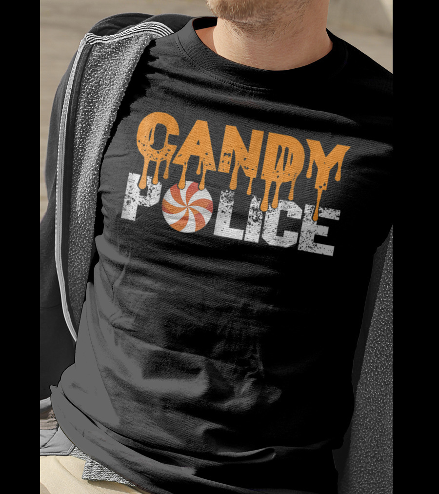 Candy Police Funny Mom Or Dad Halloween Candy Inspector T-Shirt