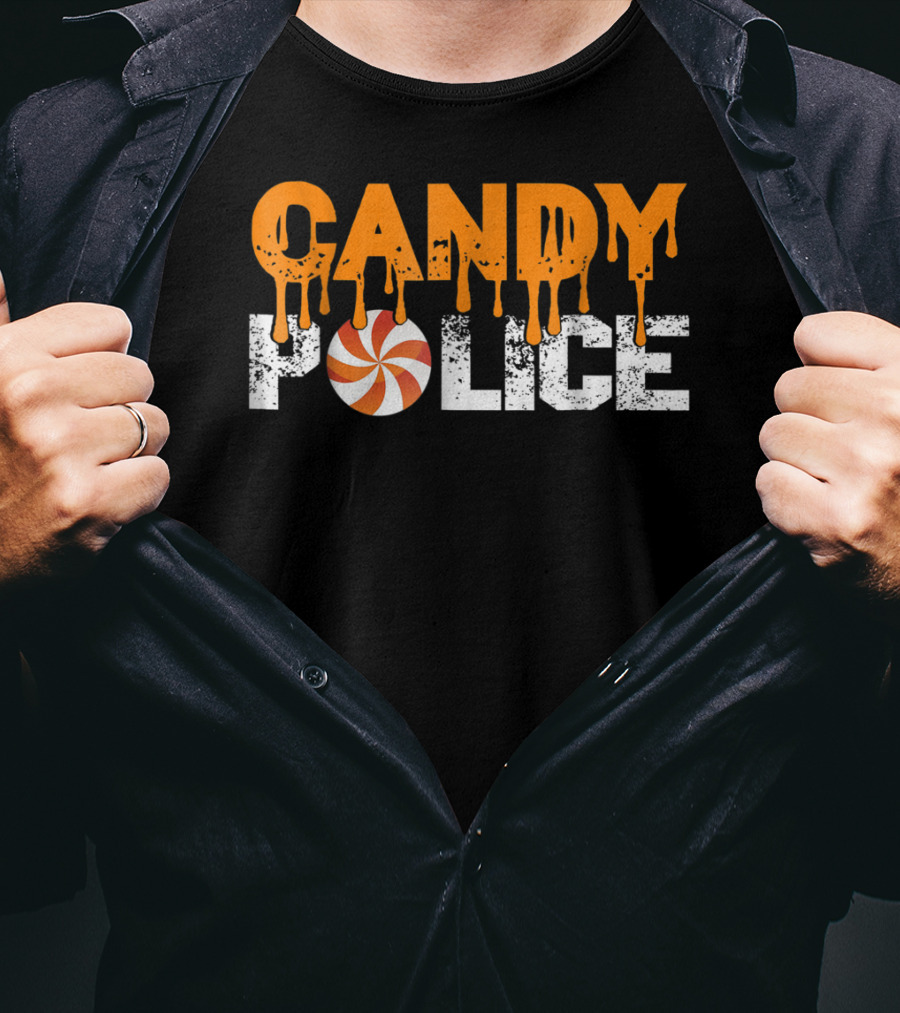 Candy Police Funny Mom Or Dad Halloween Candy Inspector T-Shirt