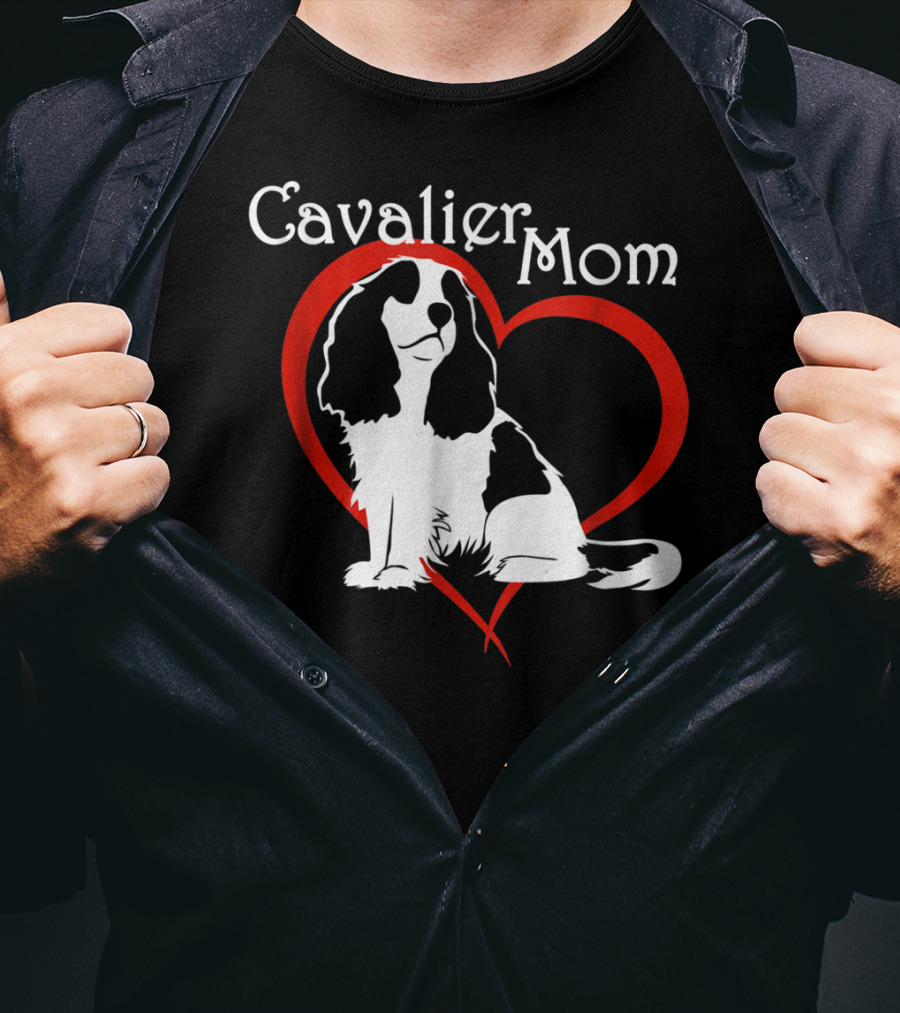 Cavalier Mom CKCS Heart NickerStickers Dog T-Shirt