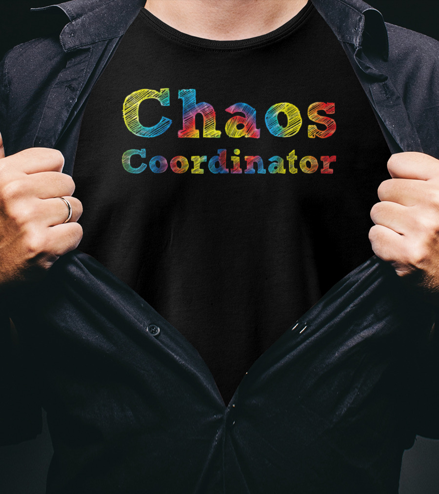 Chaos Coordinator Colorful Teacher Planner T-Shirt