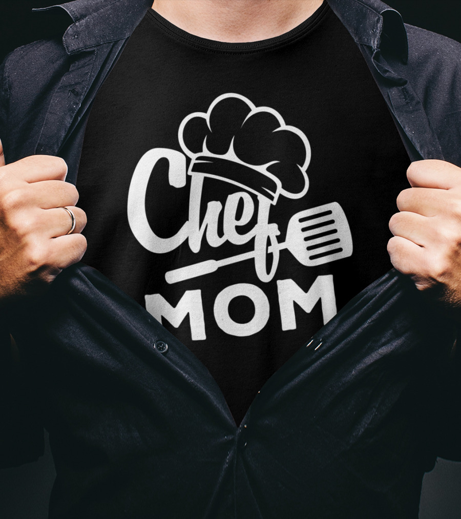 Chef Mom Cooking Hat And Spatula T-Shirt