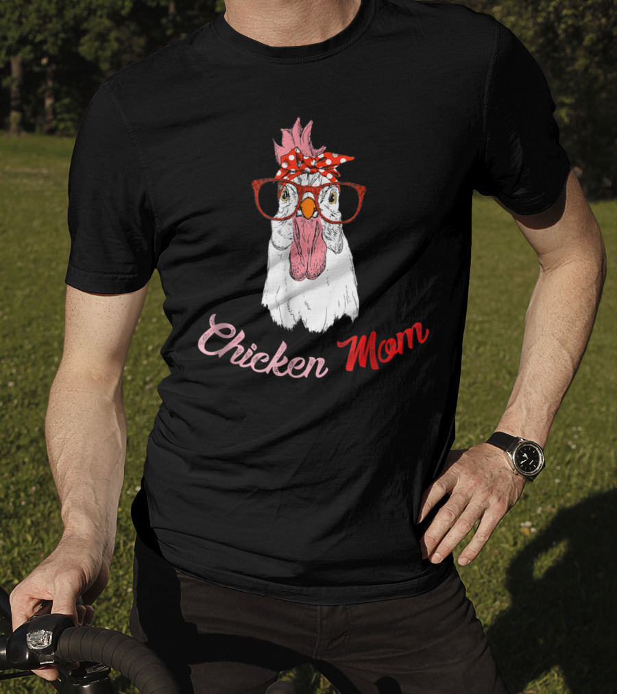 Chicken Mom Funny Turkey Humor Idea34 Chicken Mom Glasses Bandana T-Shirt