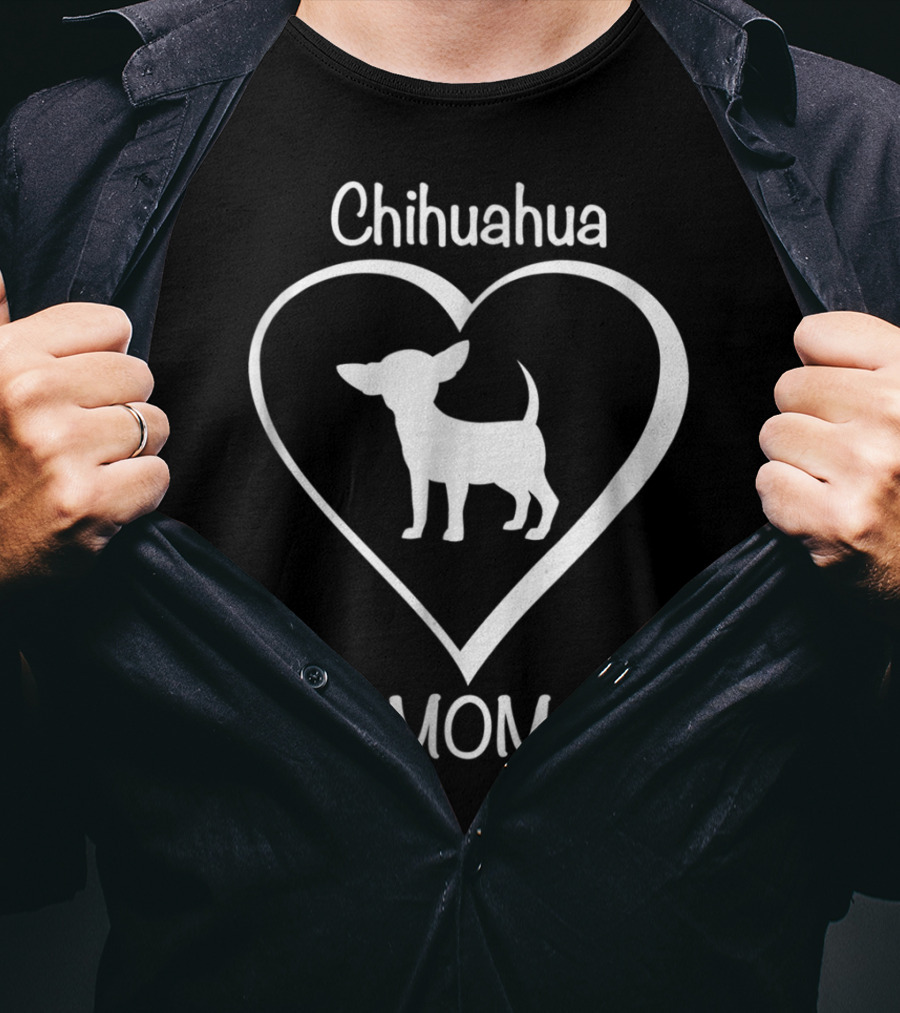 Chihuahua Mom Heart Silhouette Love T-Shirt