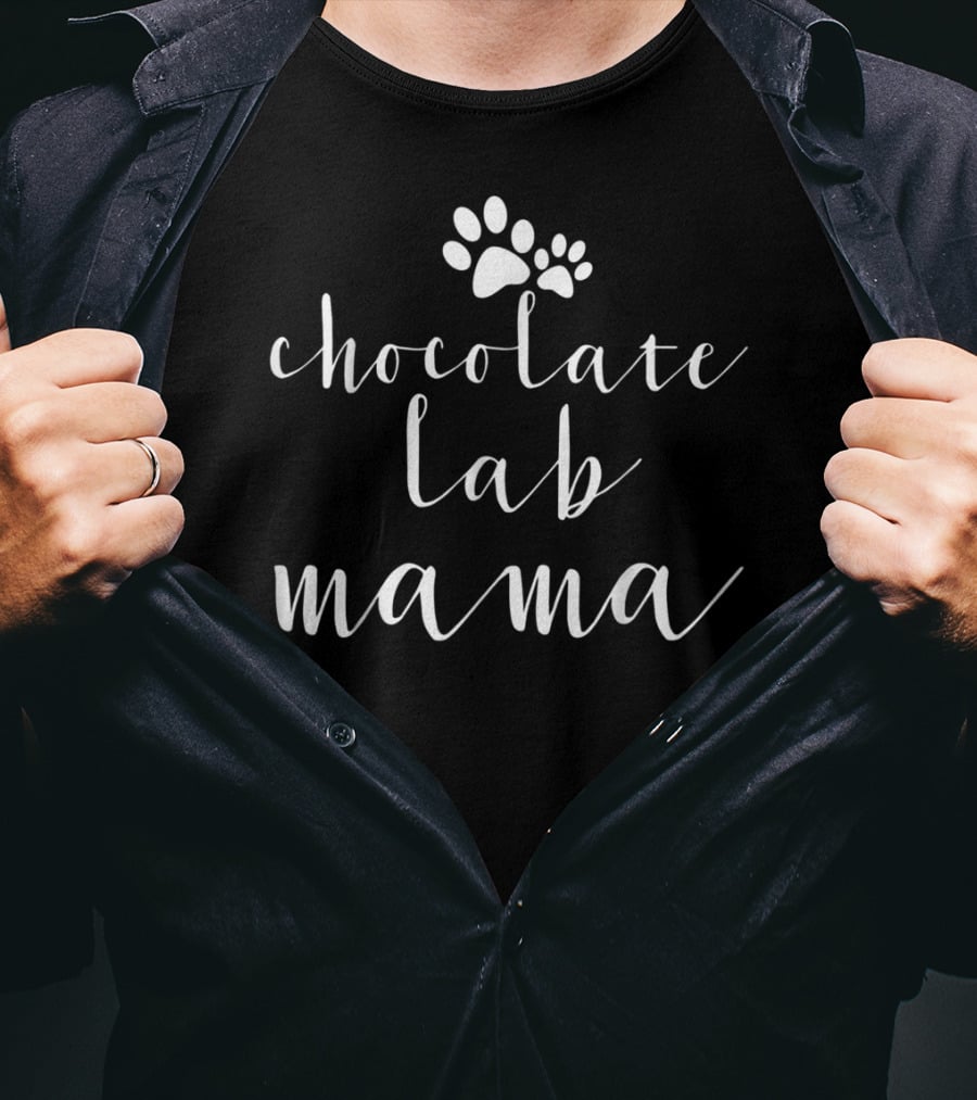 Chocolate Lab Mama Paw Print T-Shirt