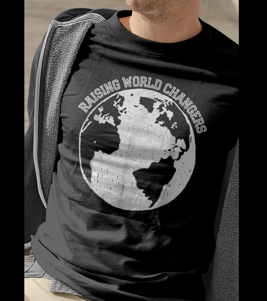 Raising World Changers Christian Mom World Map T-Shirt