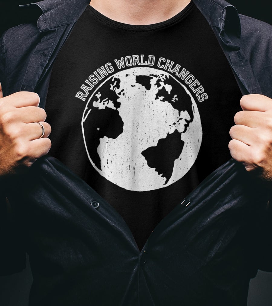 Raising World Changers Christian Mom World Map T-Shirt