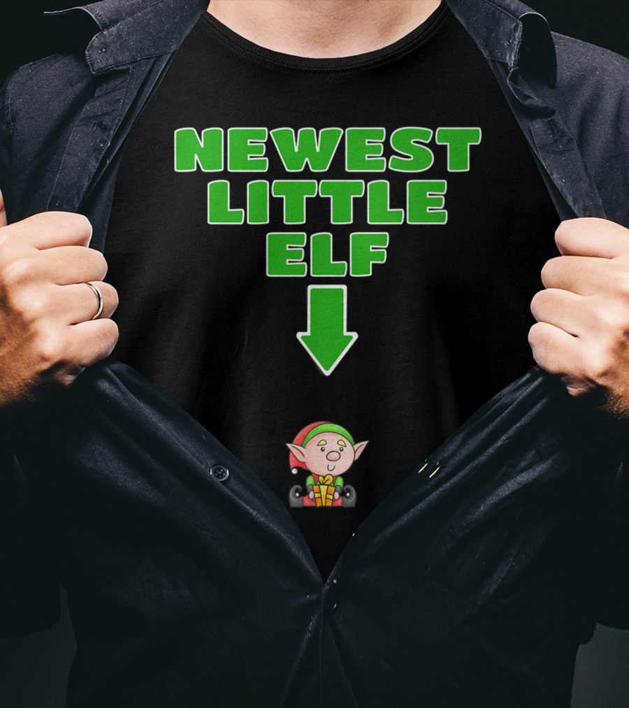Newest Little Elf Christmas Expecting Mom To Be Pregnant Wife T-Shirt