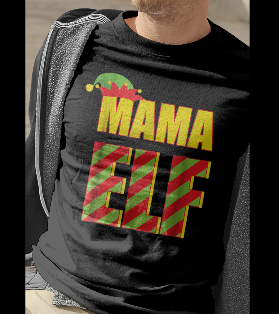 Mama Elf Christmas Family Matching Fun Women T-Shirt
