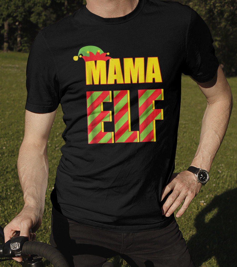 Mama Elf Christmas Family Matching Fun Women T-Shirt