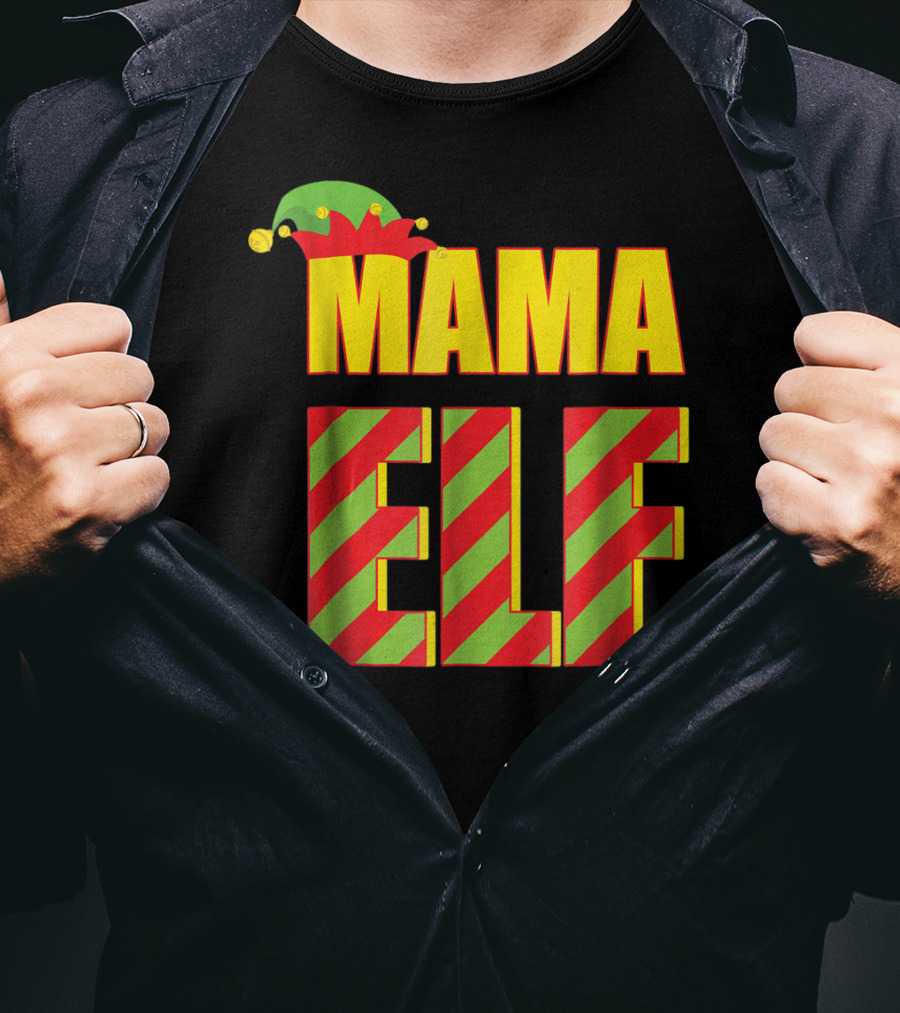 Mama Elf Christmas Family Matching Fun Women T-Shirt