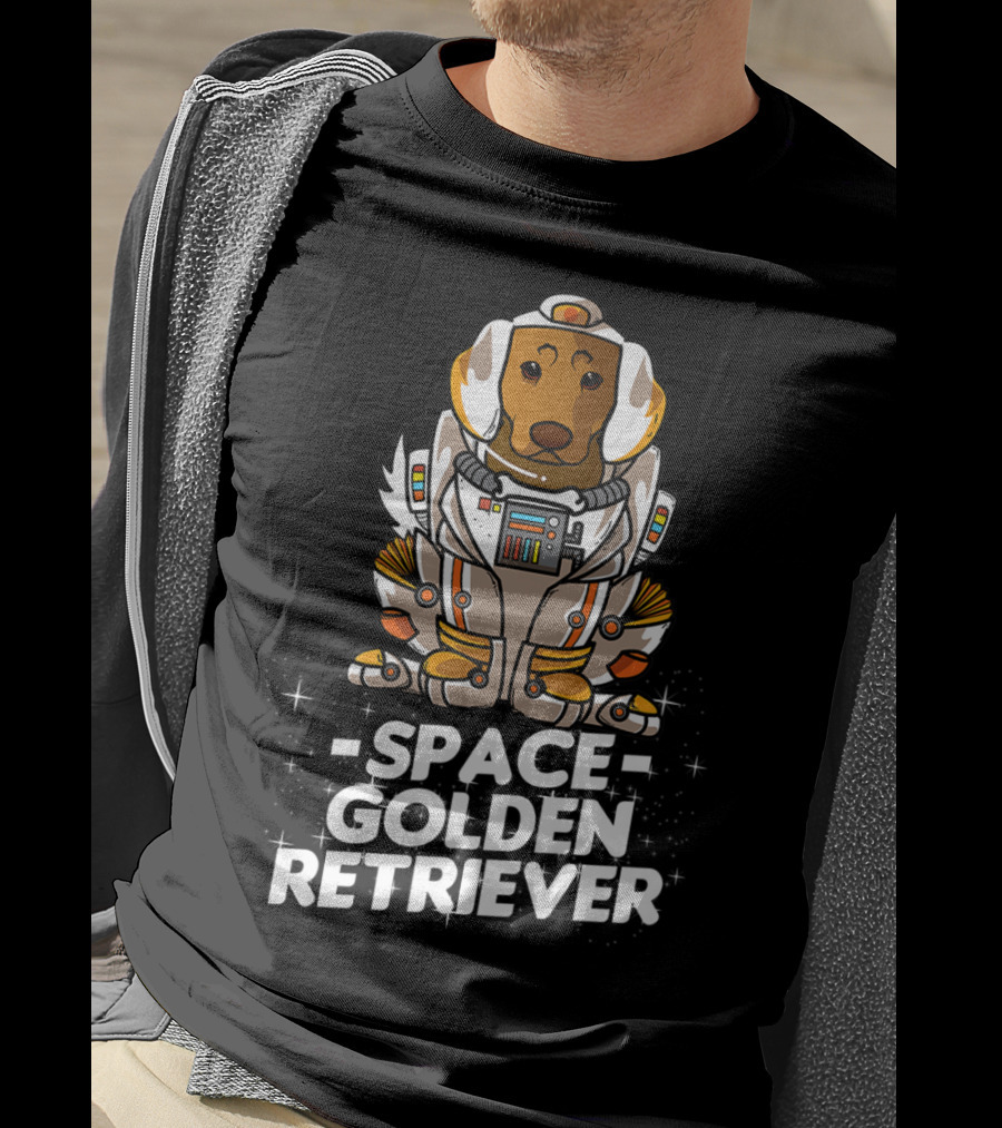 Space Golden Retriever Dog In Space Suit T-Shirt