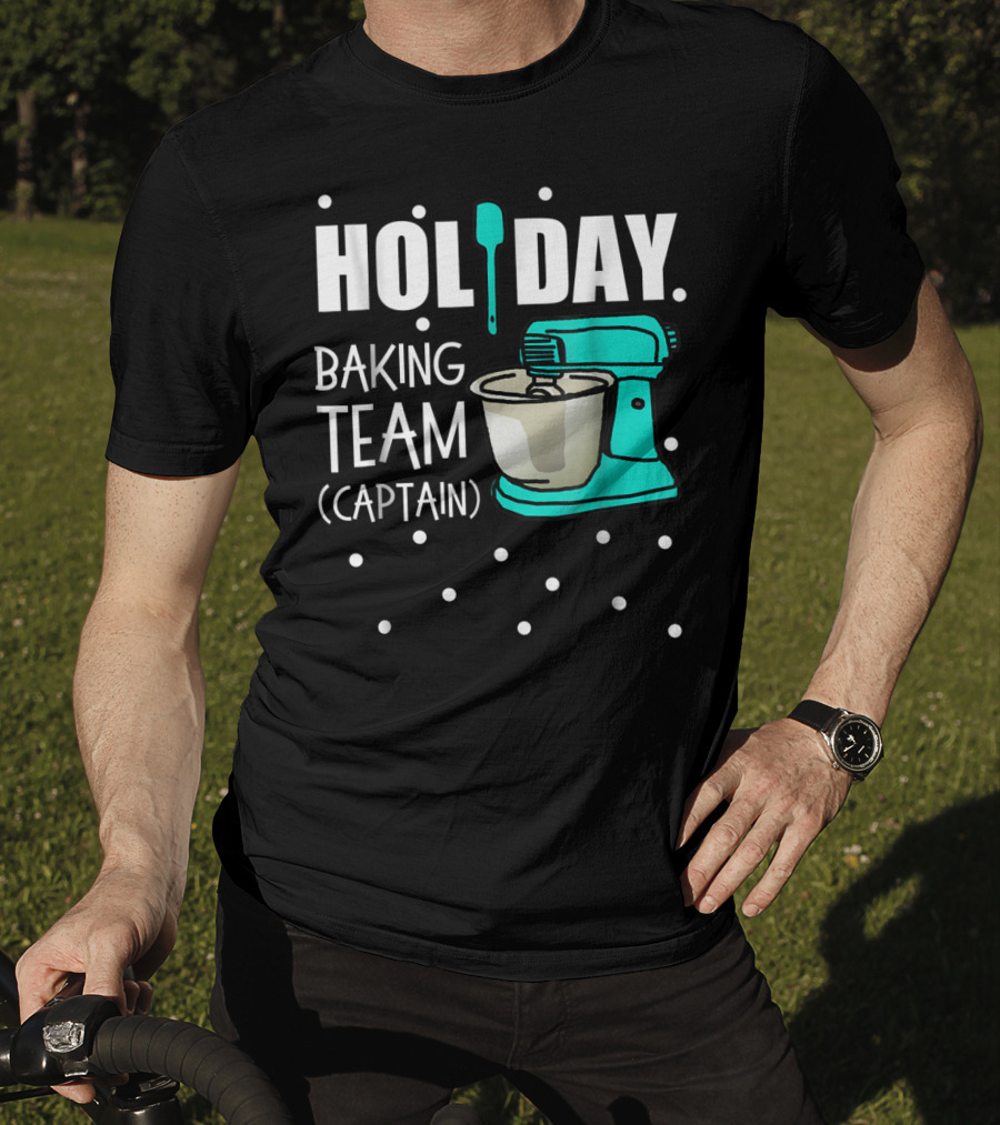 Holiday Baking Team Captain Mixer Snow Dots T-Shirt