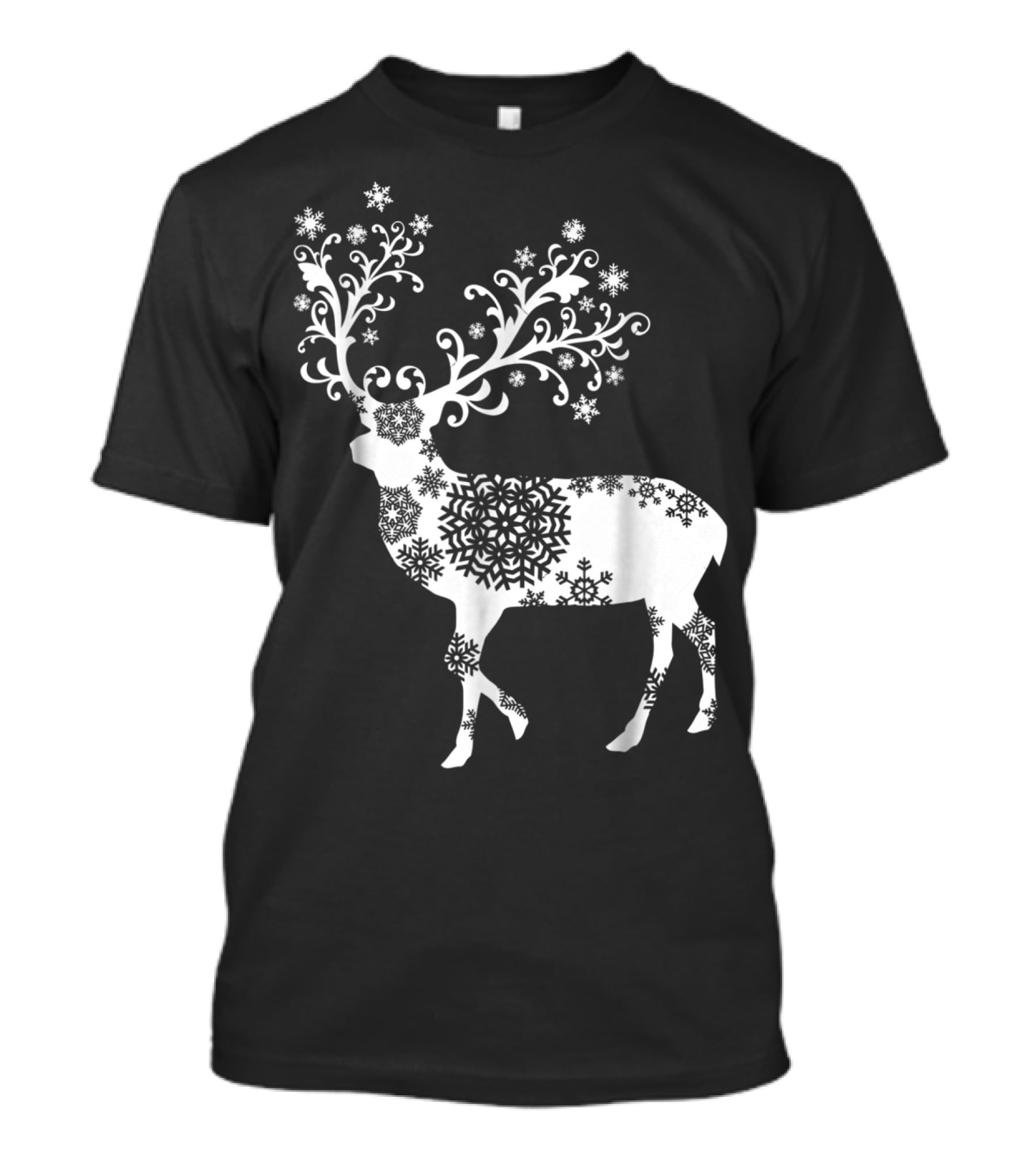 Christmas Mom Daughter Father Son Matching Deer Snowflake Clothing T-Shirt