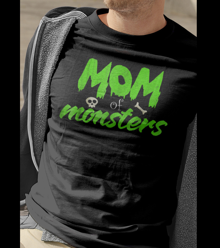 Mom Of Monsters Skull Bone Kids Christmas Girls T-Shirt