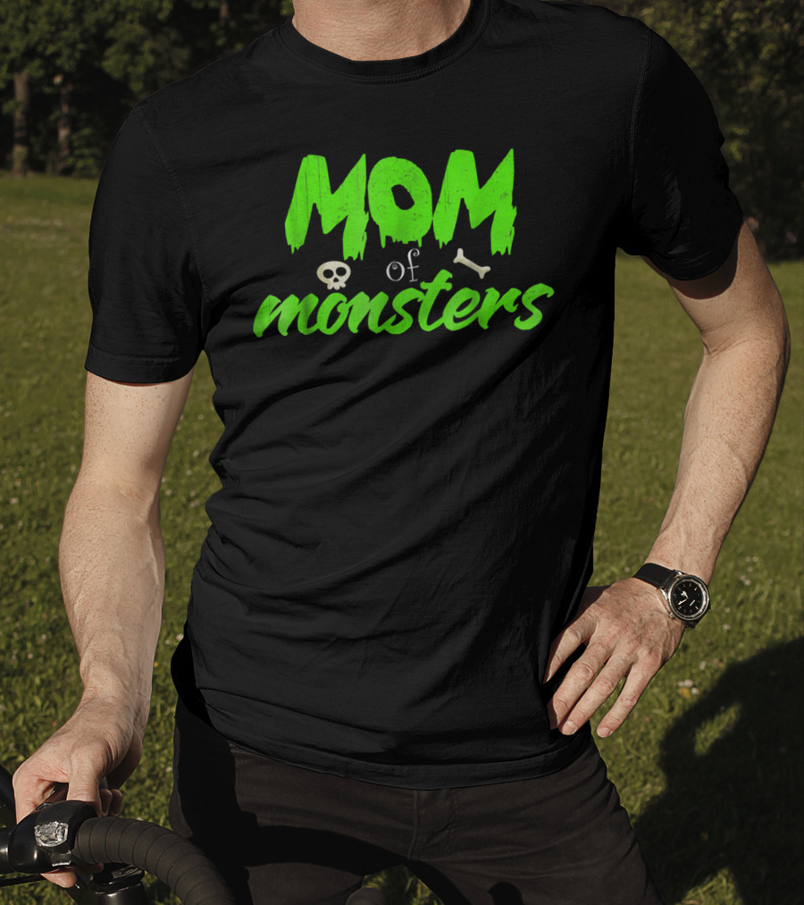 Mom Of Monsters Skull Bone Kids Christmas Girls T-Shirt