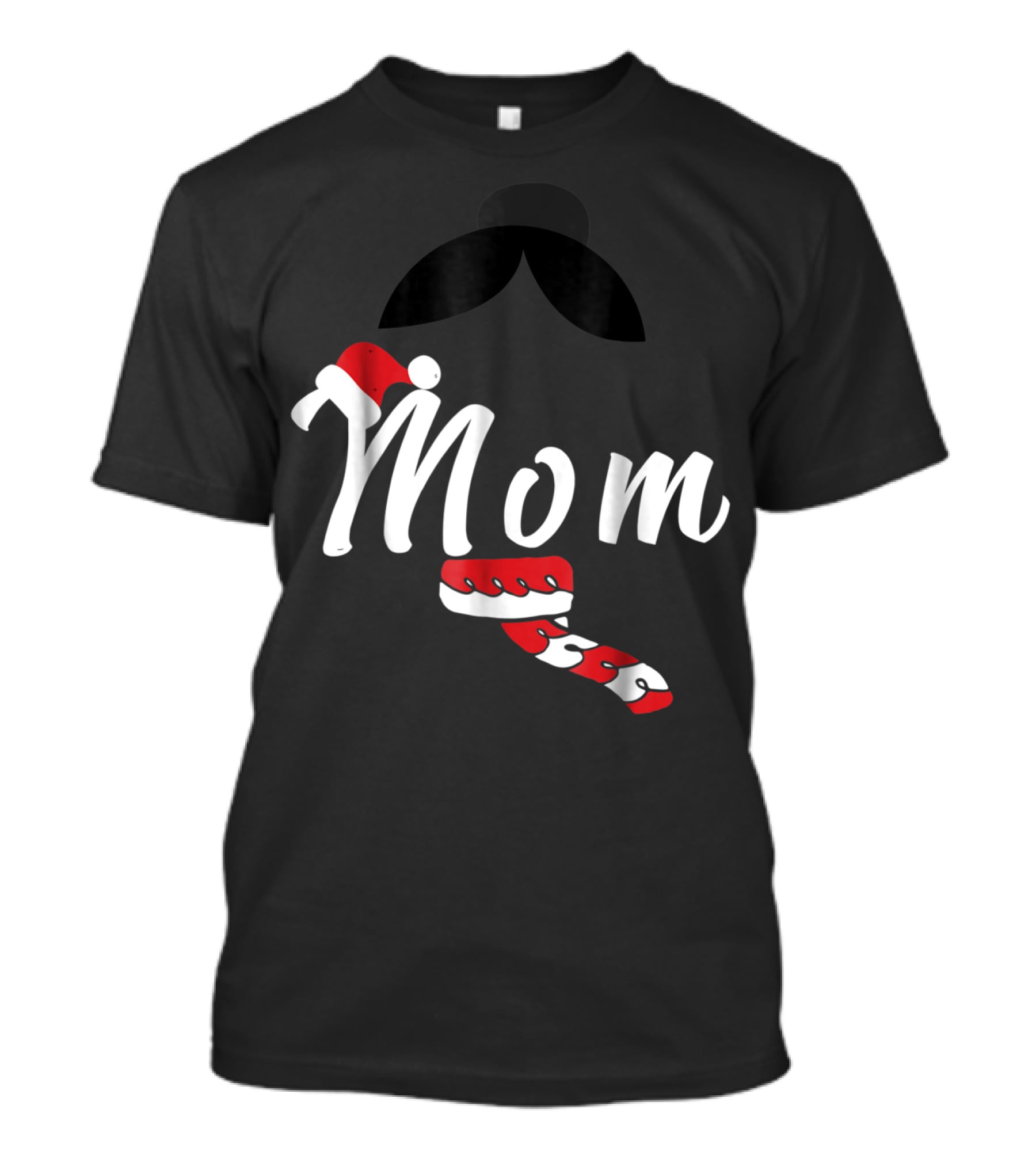 Cool Mom Christmas Santa Hat Candy Cane Family Matching Holiday T-Shirt