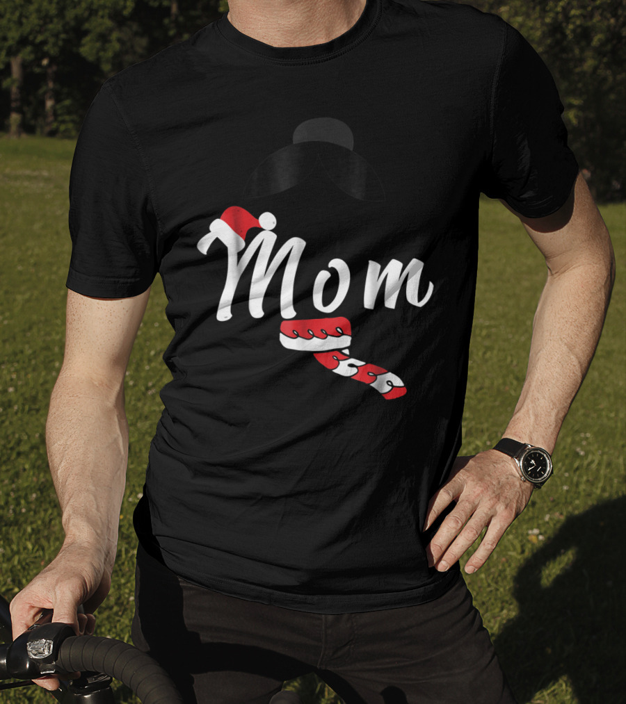 Cool Mom Christmas Santa Hat Candy Cane Family Matching Holiday T-Shirt