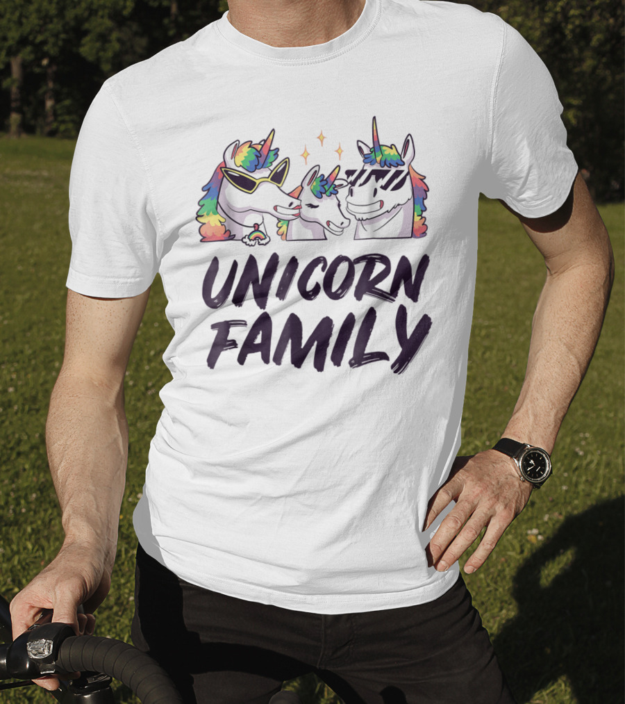 Cool Unicorn Family Colorful Son Daughter T-Shirt