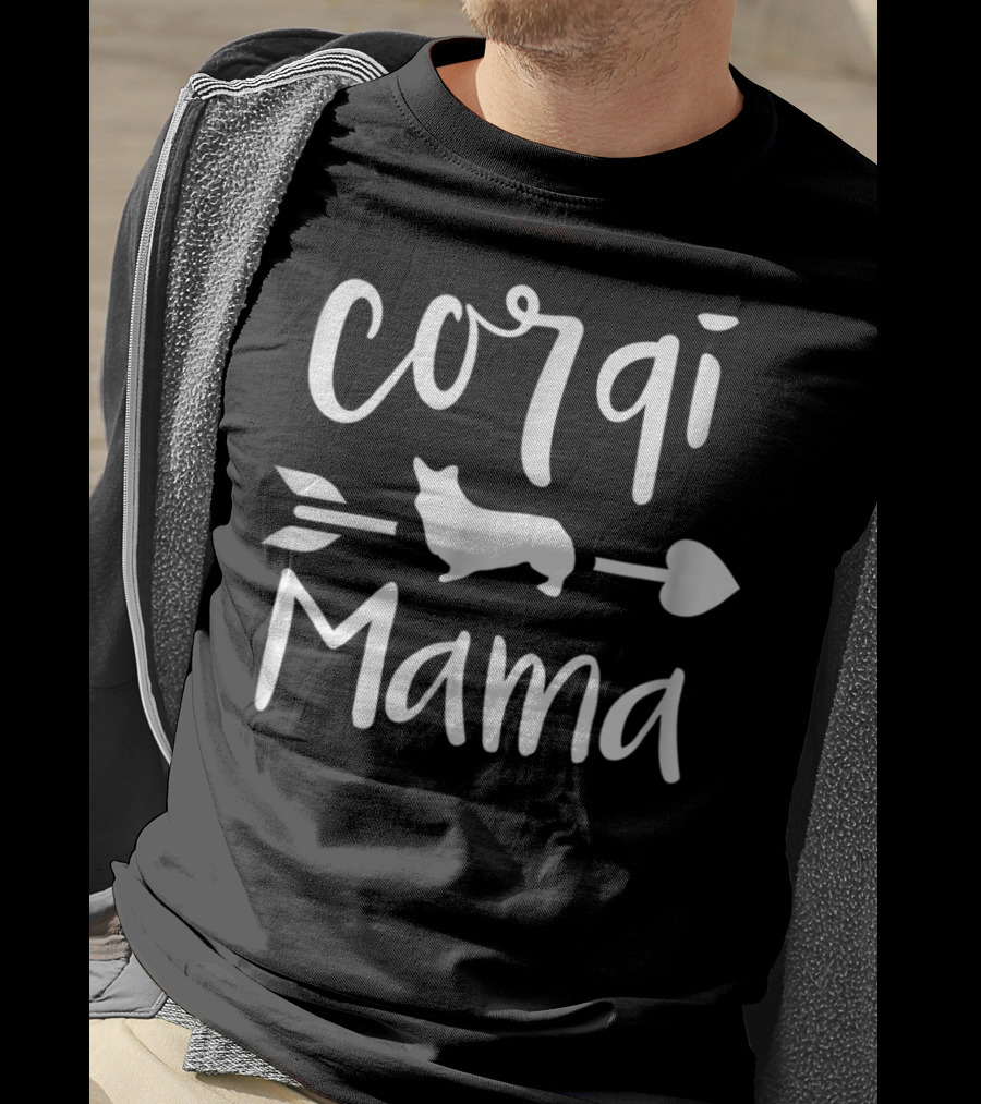 Corgi Mama Heart Arrow Dog Mom Tee92 T-Shirt