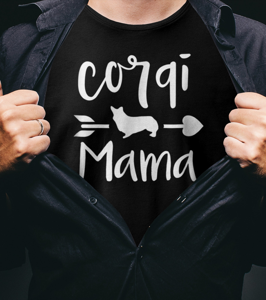 Corgi Mama Heart Arrow Dog Mom Tee92 T-Shirt