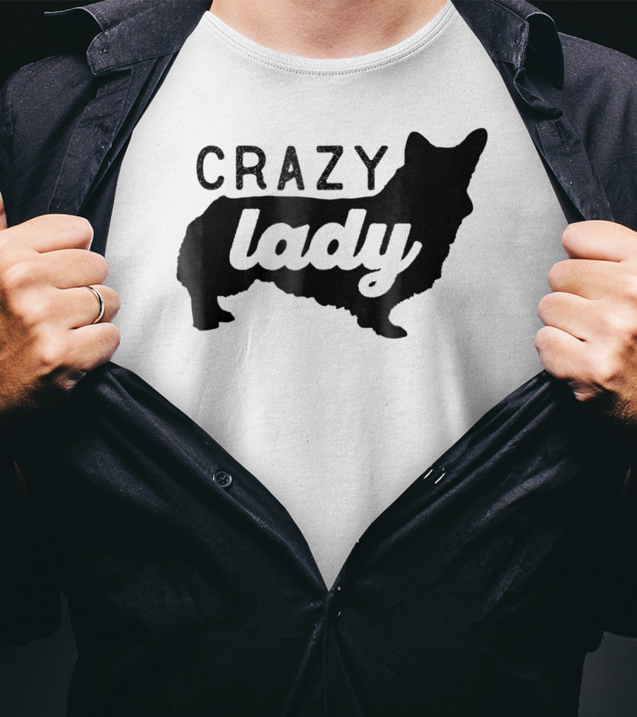 Crazy Corgi Lady Dog Mom Mama Corgi Lover T-Shirt