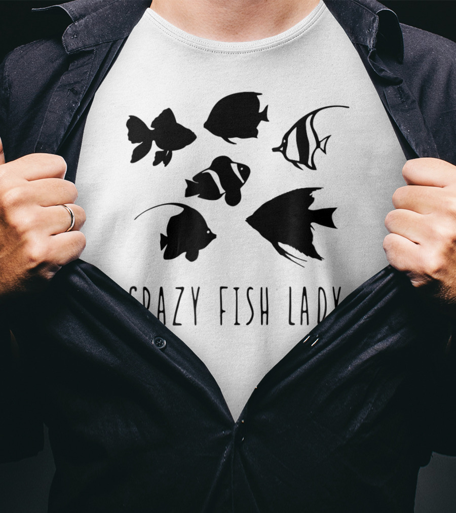 Crazy Fish Lady Fish Mom Sea Creature T-Shirt
