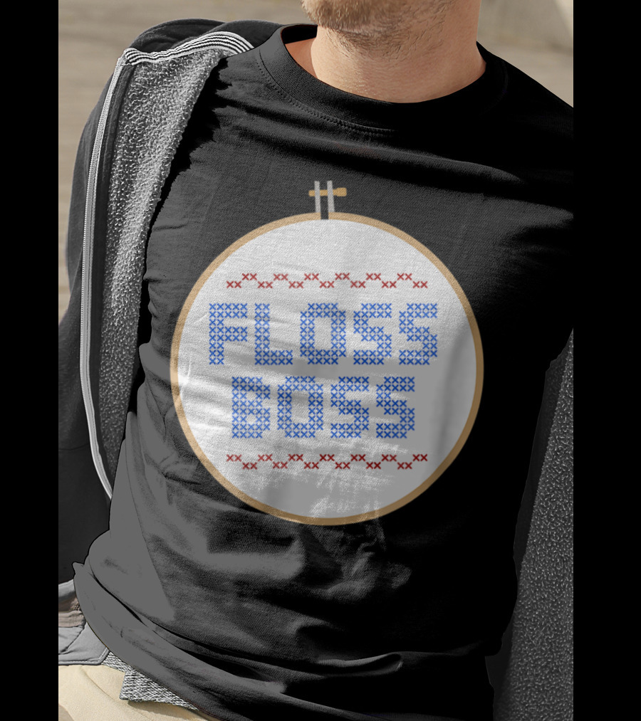 Floss Boss Cross Stitch Hoop For Crafty Woman Mom Or Grandma T-Shirt