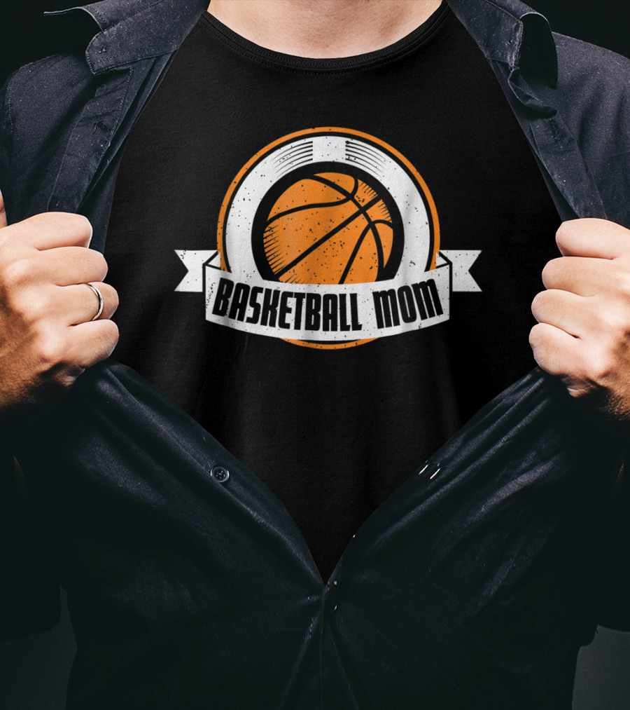 Basketball Mom Cute Basketball Emblem T-Shirt