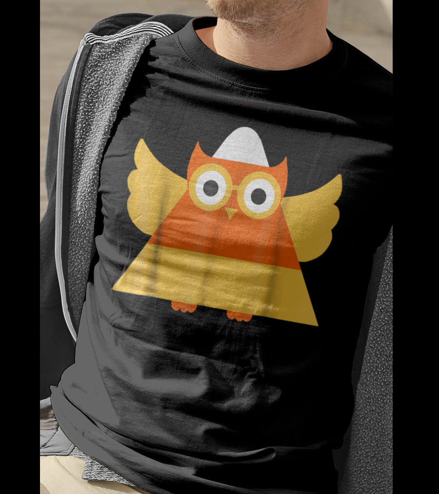 Cute Candy Corn Owl Halloween Costume Mom Matching T-Shirt