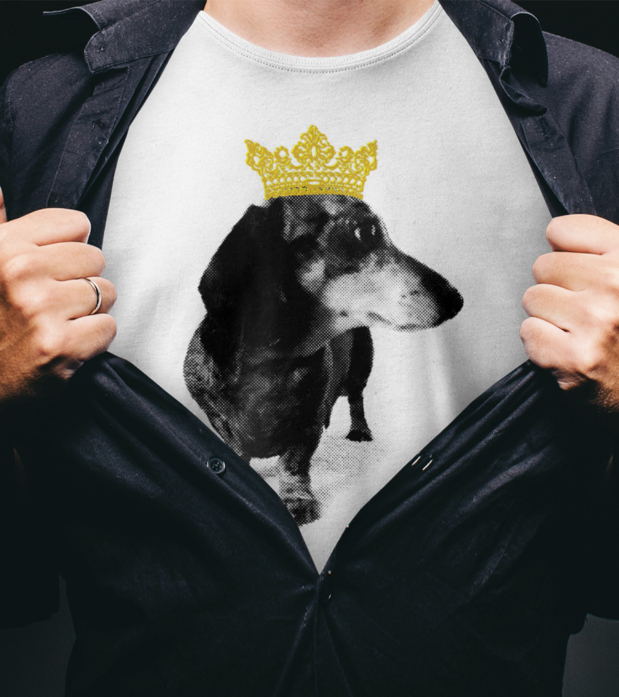 Cute Dachshund Princess With Golden Crown T-Shirt