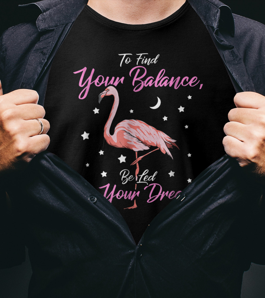 To Find Your Balance Flamingo Be Led By Your Dreams T-Shirt