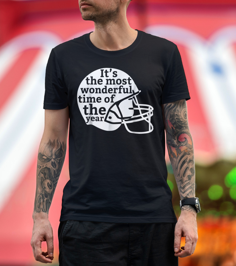 It's The Most Wonderful Time Of The Year Football Helmet T-Shirt