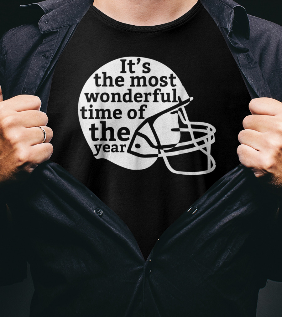 It's The Most Wonderful Time Of The Year Football Helmet T-Shirt