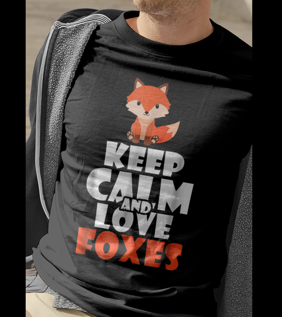 Cute Fox KEEP CALM AND LOVE FOXES Girls T-Shirt