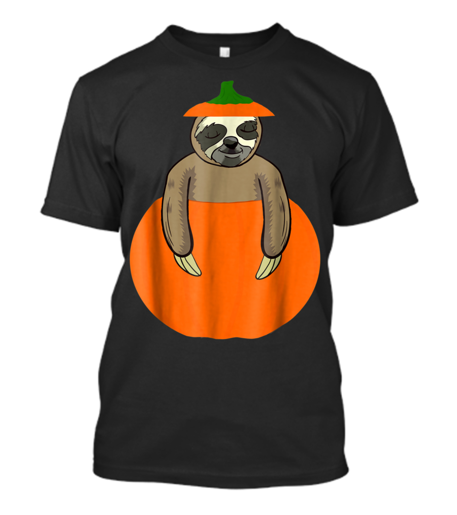 Cute Sloth Pumpkin Halloween Costume For Teacher Mom And Dad T-Shirt