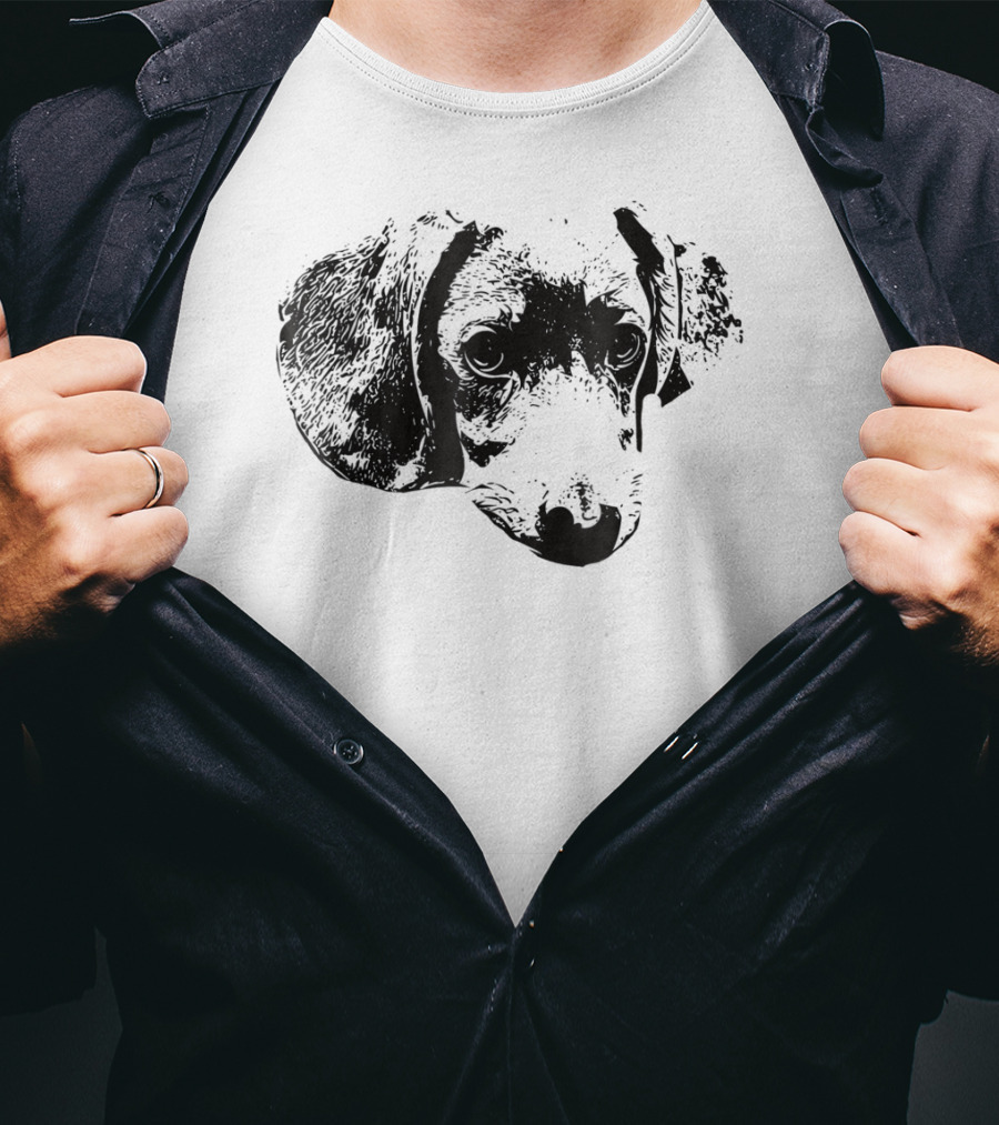 Dachshund Face Dog Mom Dad T-Shirt