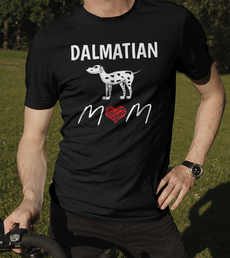 Dalmatian Mom Heart Design Mother Of Dalmatians T-Shirt