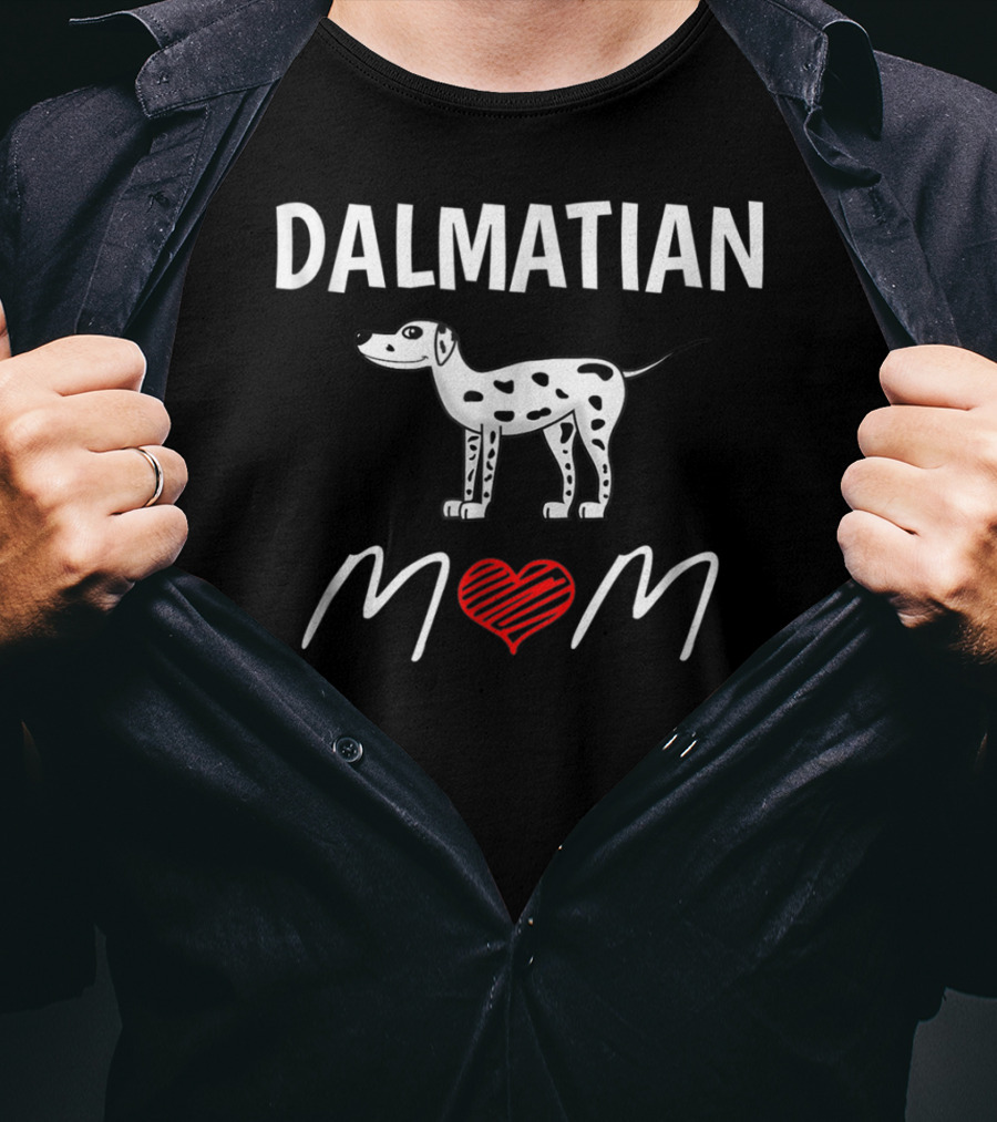 Dalmatian Mom Heart Design Mother Of Dalmatians T-Shirt