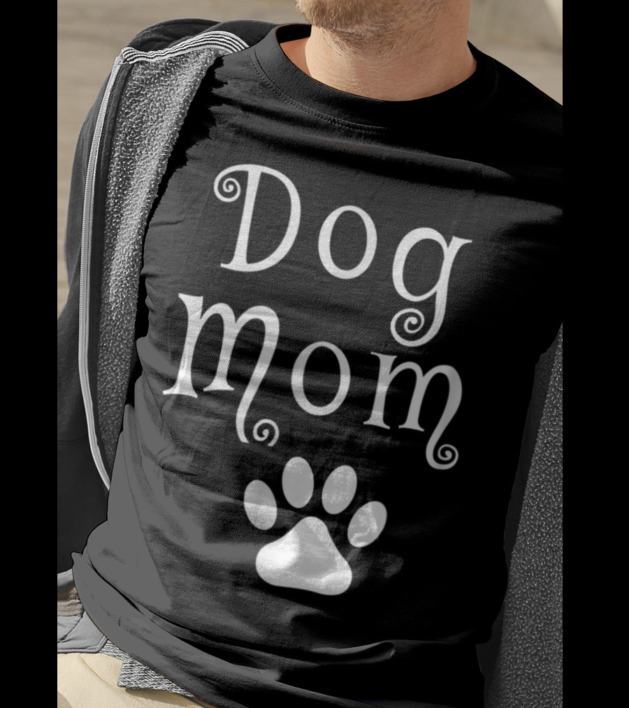Dog Mom With Dog Paw T-Shirt