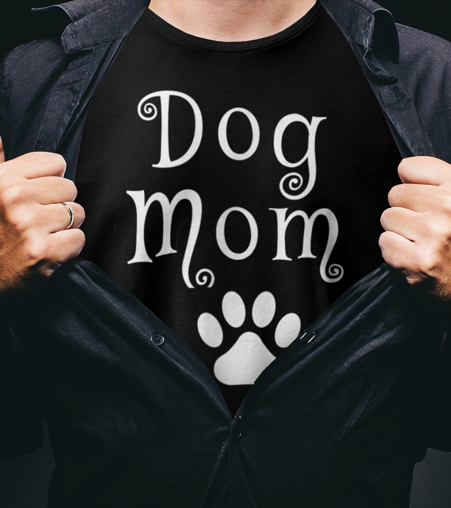 Dog Mom With Dog Paw T-Shirt
