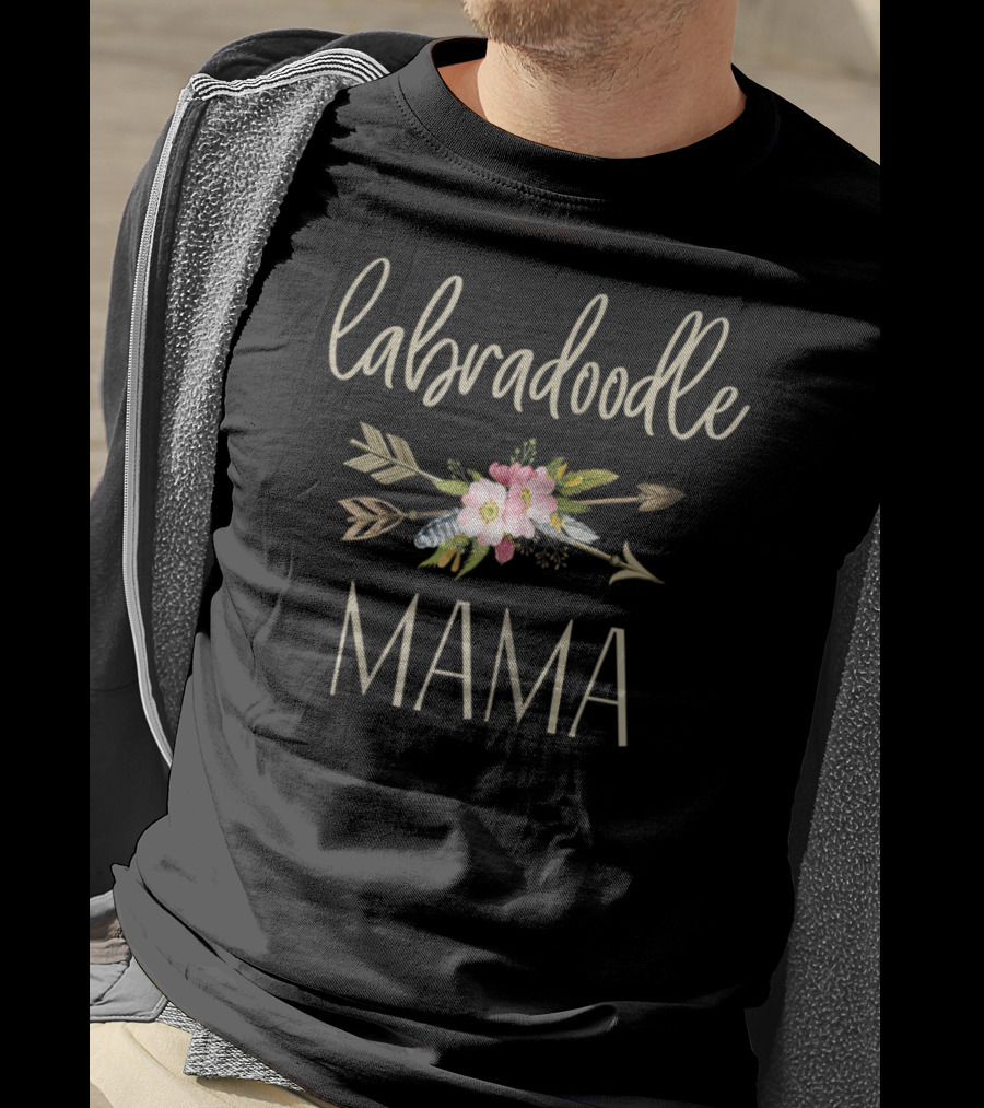 Labradoodle Mama Dog Mom Labradoodle Mom99 Floral Arrow T-Shirt
