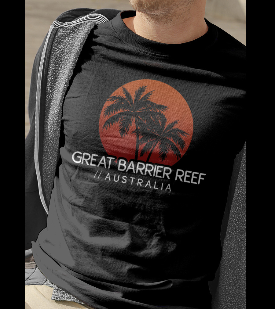 Great Barrier Reef Australia Sunset Palms T-Shirt