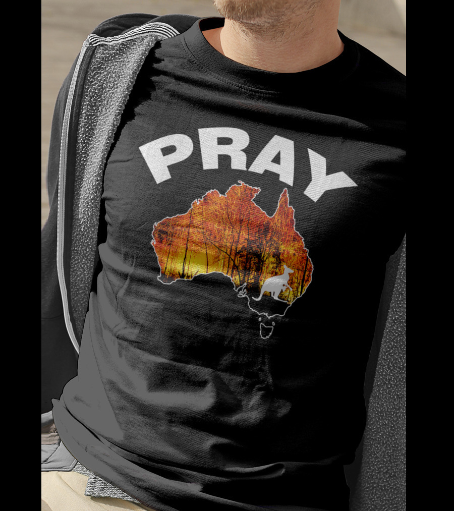 Pray Australia Bush Fire Awareness Kangaroo T-Shirt