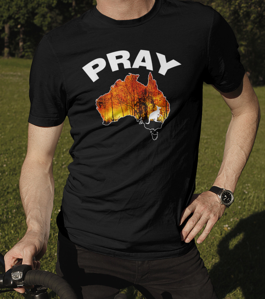 Pray Australia Bush Fire Awareness Kangaroo T-Shirt