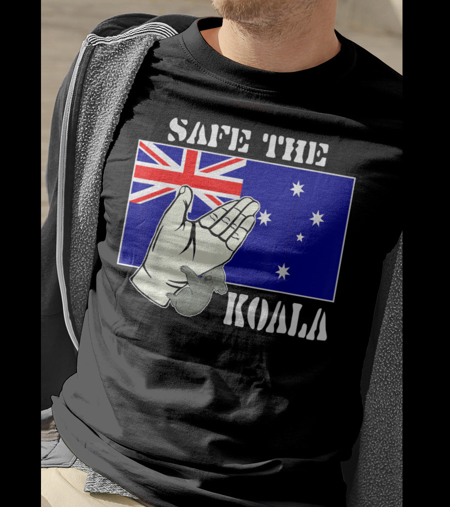 Safe The Koala Australia Flag Animal Welfare Koala T-Shirt
